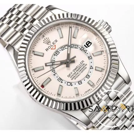 Rolex Sky-Dweller Jübile Kordon 42mm Beyaz Kadran 904L Çelik Super Clone 9001 ETA