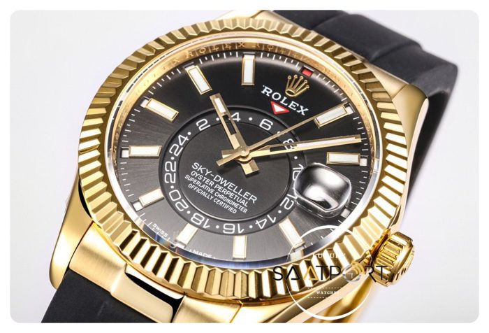 Rolex Sky-Dweller Siyah Kadran 42mm 904L Gold Çelik Kasa Super Clone 9001 ETA