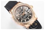 Rolex Sky-Dweller Siyah Kadran 904L Rose Çelik Kasa 42mm Super Clone 9001 ETA