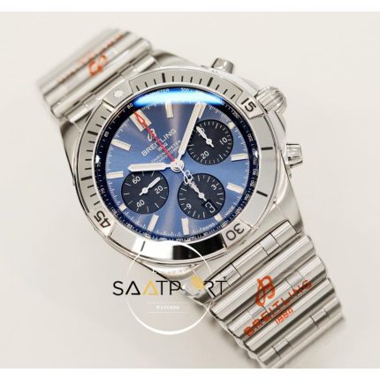 Yeni Breitling Chronomat B01 42mm Çelik Bezel Mavi Kadran ETA