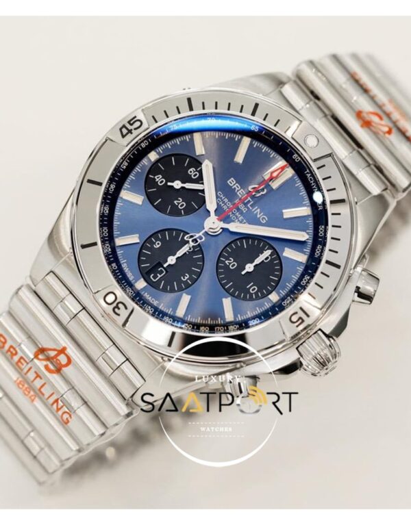 Yeni Breitling Chronomat B01 42mm Çelik Bezel Mavi Kadran ETA