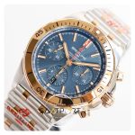 Yeni Breitling Chronomat B01 42mm Mavi Kadran Gold Bezel ETA