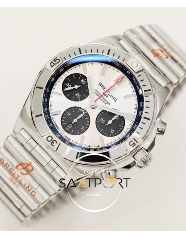 Yeni Breitling Chronomat B01 42mm Siyah Gösterge Beyaz Kadran ETA