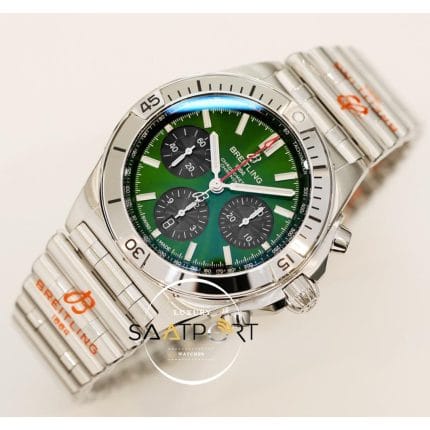 Yeni Breitling Chronomat B01 42mm Yeşil Kadran Çelik Bezel ETA