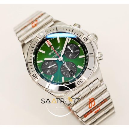 Yeni Breitling Chronomat B01 42mm Yeşil Kadran Çelik Bezel ETA