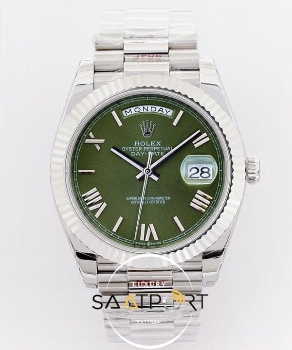 Rolex Day Date Zeytin Yeşili Kadran 40mm Super Clone ETA
