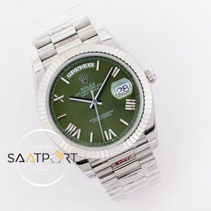 Rolex Day Date Zeytin Yeşili Kadran 40mm Super Clone ETA