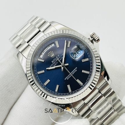 Rolex Day Date Mavi Kadran 40mm 904L Çelik Super Clone ETA