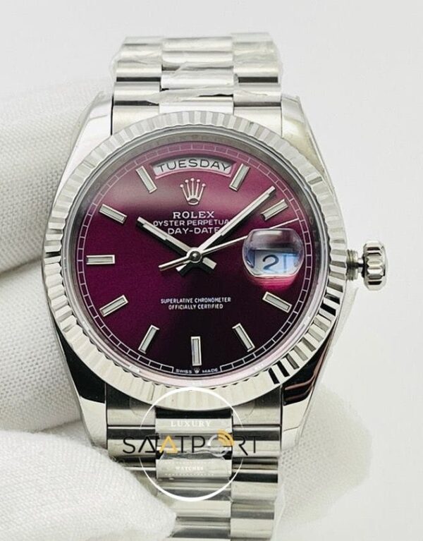 Rolex Day Date Mor Kadran 40mm 904L Çelik Super Clone ETA