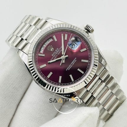 Rolex Day Date Mor Kadran 40mm 904L Çelik Super Clone ETA