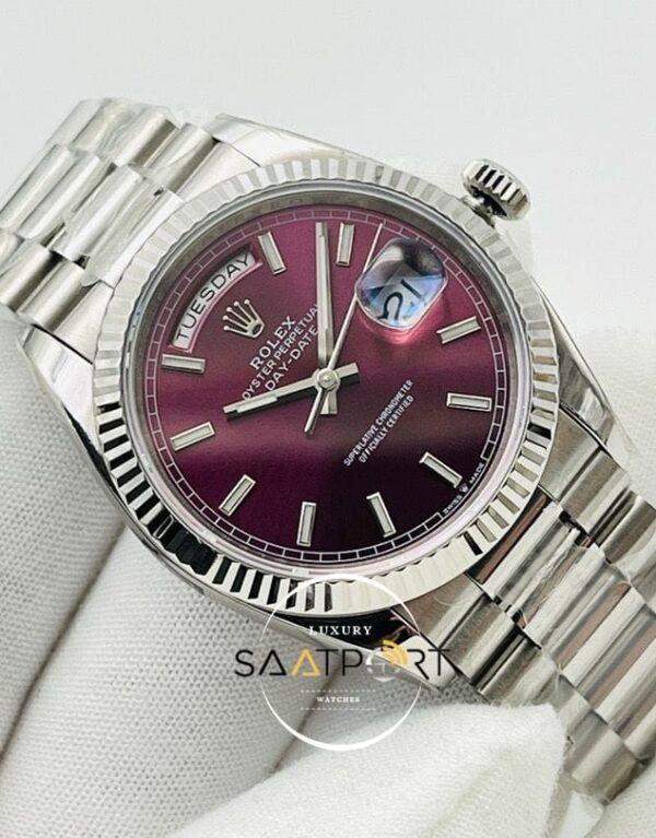 Rolex Day Date Mor Kadran 40mm 904L Çelik Super Clone ETA