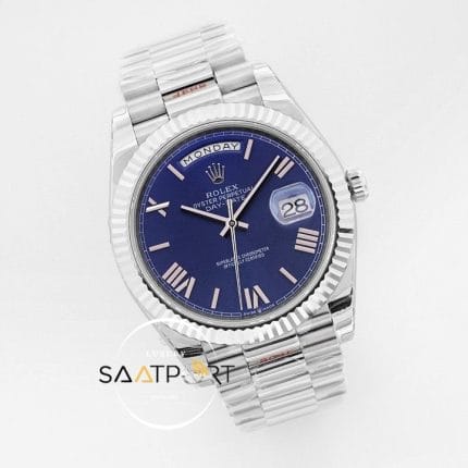 Rolex Day Date Roman Rakamlı Mavi Kadran 40mm Super Clone ETA