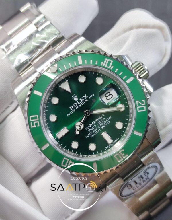 Rolex Submariner 116610LV 904L Yeşil Kadran Hulk Clean 3135 Super Clone Plus ETA