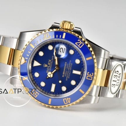 Rolex Submariner 116613LB 18K Altın Kaplama Mavi Kadran 3135Clean Super Clone Plus ETA
