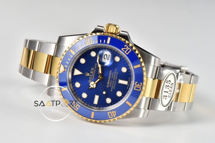 Rolex Submariner 116613LB 18K Altın Kaplama Mavi Kadran 3135Clean Super Clone Plus ETA