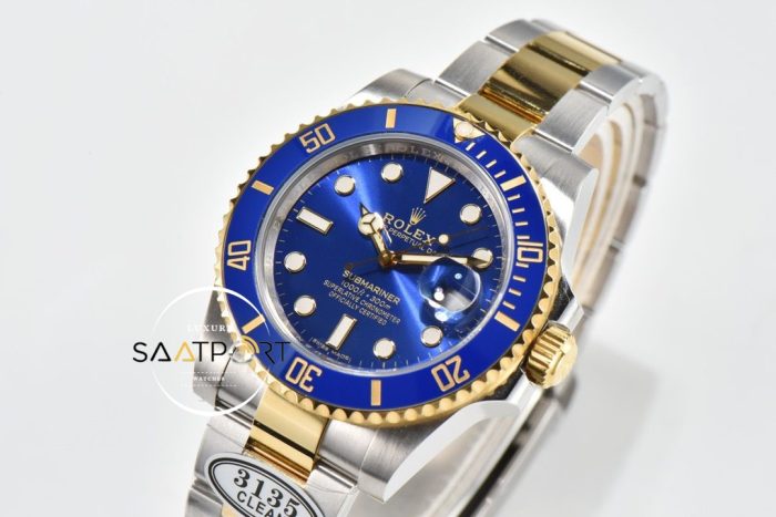 Rolex Submariner 116613LB 18K Altın Kaplama Mavi Kadran 3135Clean Super Clone Plus ETA