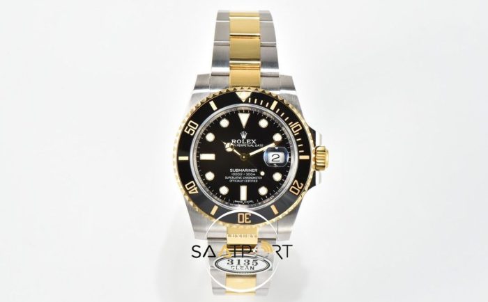 Rolex Submariner 116613LN 18K Altın Kaplama Siyah Kadran 3135 Clean Super Clone Plus ETA