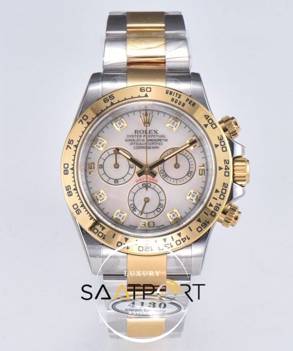 Rolex 116503LN Daytona Clean Factory Taşlı Beyaz Kadran 40 mm Super Clone ETA