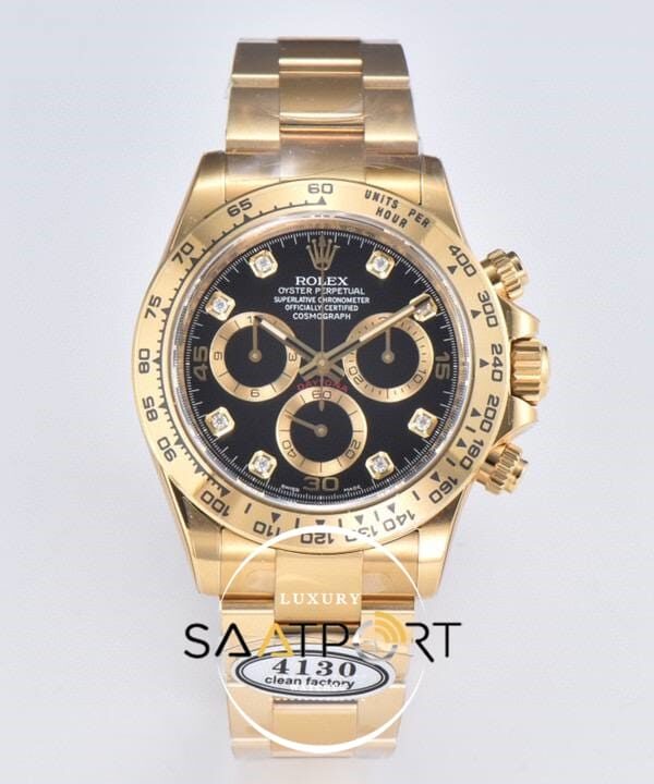 Rolex 116508 Clean Factory Daytona Taşlı Siyah Kadran 40 mm Super Clone ETA
