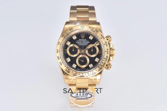 Rolex 116508 Clean Factory Daytona Taşlı Siyah Kadran 40 mm Super Clone ETA