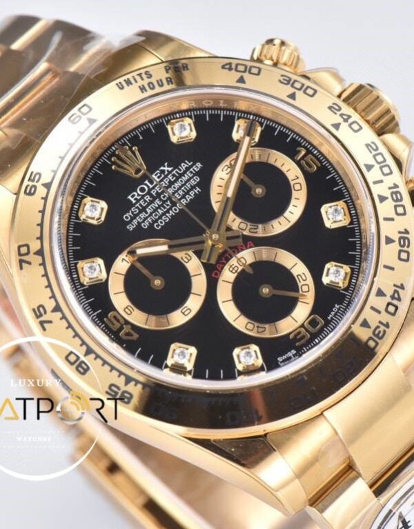 Rolex 116508 Clean Factory Daytona Taşlı Siyah Kadran 40 mm Super Clone ETA
