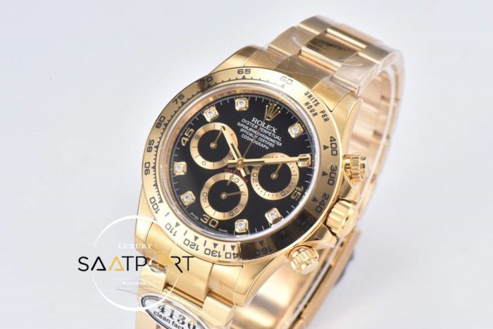 Rolex 116508 Clean Factory Daytona Taşlı Siyah Kadran 40 mm Super Clone ETA