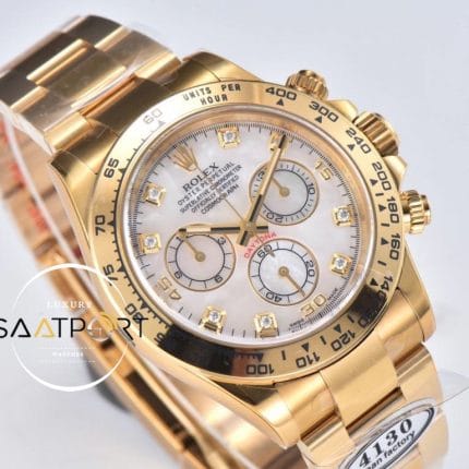 Rolex 116508 Daytona Clean Factory Taşlı Beyaz Kadran 40 mm Super Clone ETA
