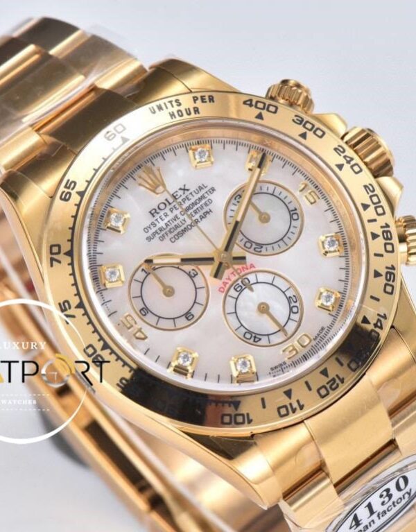 Rolex 116508 Daytona Clean Factory Taşlı Beyaz Kadran 40 mm Super Clone ETA