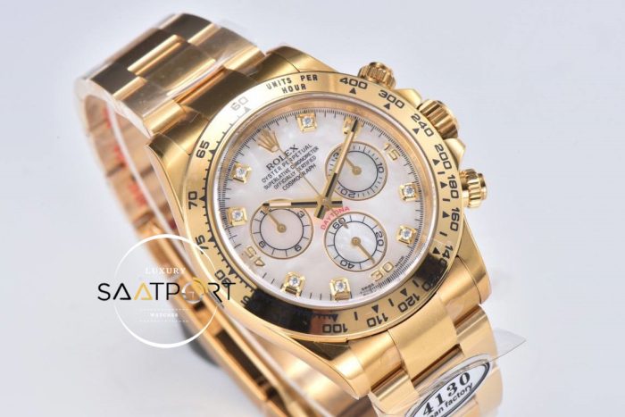 Rolex 116508 Daytona Clean Factory Taşlı Beyaz Kadran 40 mm Super Clone ETA