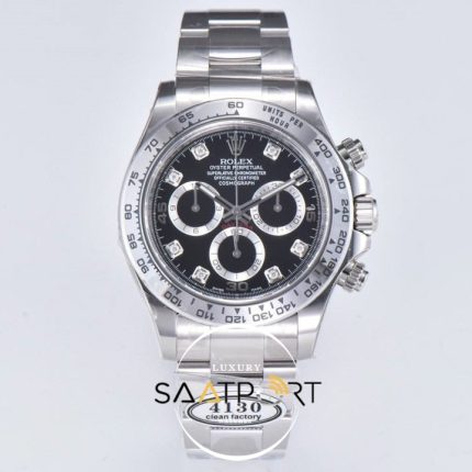 Rolex 116520 Daytona Clean Factory Taşlı Siyah Kadran 40 mm Super Clone ETA