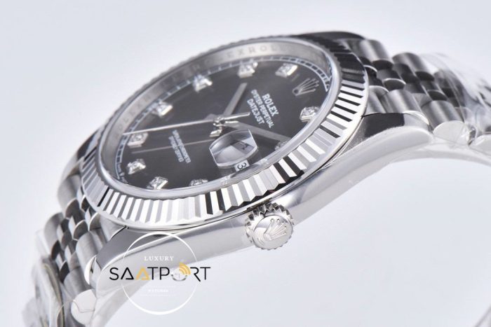 Rolex 41mm Datejust Taşlı Gri Kadran 904L Clean Factory 3235 Super Clone ETA