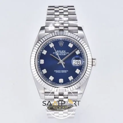 Rolex 41mm Datejust Taşlı Mavi Kadran 904L Clean Factory 3235 Super Clone ETA