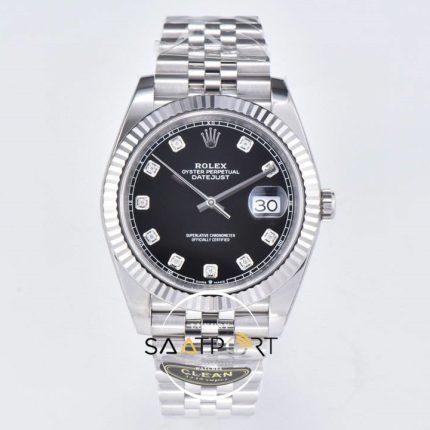 Rolex 41mm Datejust Taşlı Siyah Kadran 904L Clean Factory 3235 Super Clone ETA