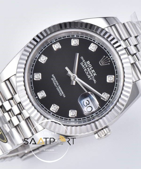 Rolex 41mm Datejust Taşlı Siyah Kadran 904L Clean Factory 3235 Super Clone ETA
