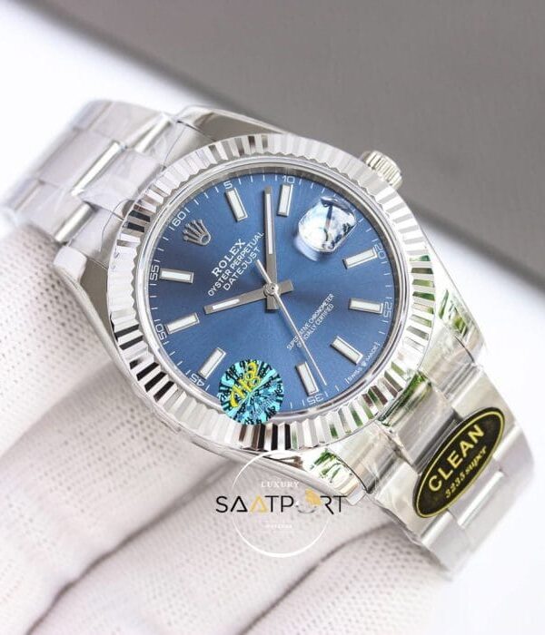 Rolex Clean Factory 41mm Datejust Mavi Kadran 904L 3235 Super Clone ETA