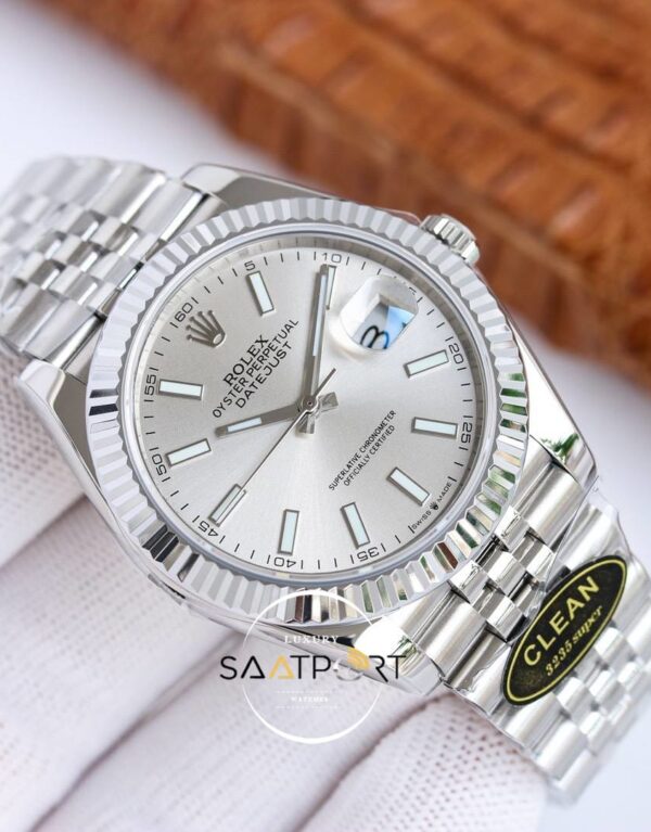 Rolex Datejust 41mm Clean Factory Gümüş Kadran 3235 Super Clone ETA