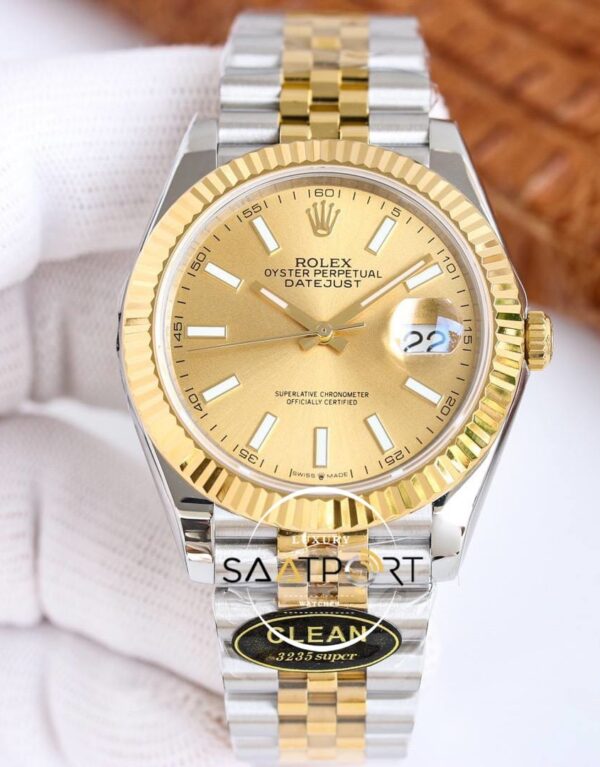 Rolex Datejust 41mm Clean Factory Jubile Kordon Gold Kadran 3235 Super Clone ETA