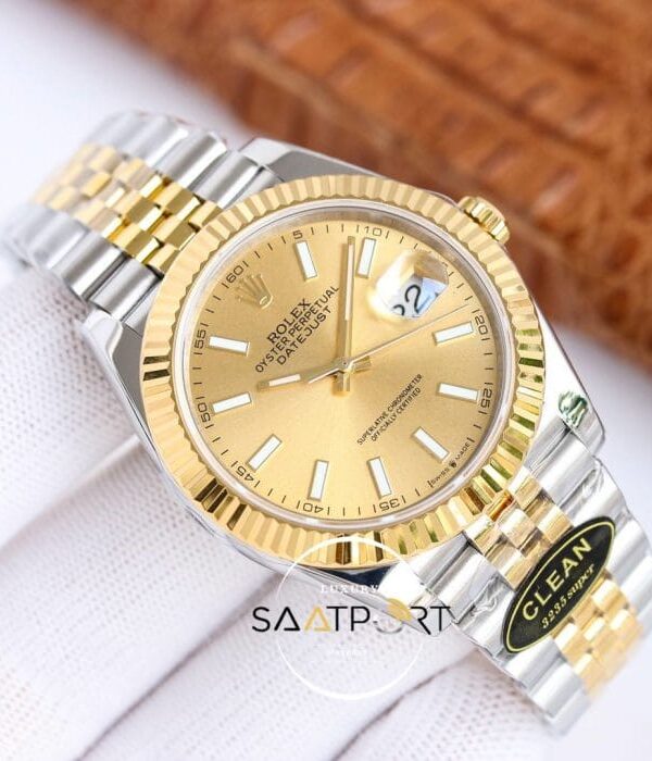 Rolex Datejust 41mm Clean Factory Jubile Kordon Gold Kadran 3235 Super Clone ETA