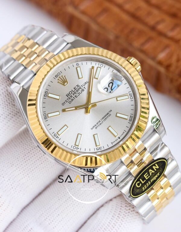 Rolex Datejust 41mm Clean Factory Jubile Kordon Gümüş Kadran 3235 Super Clone ETA