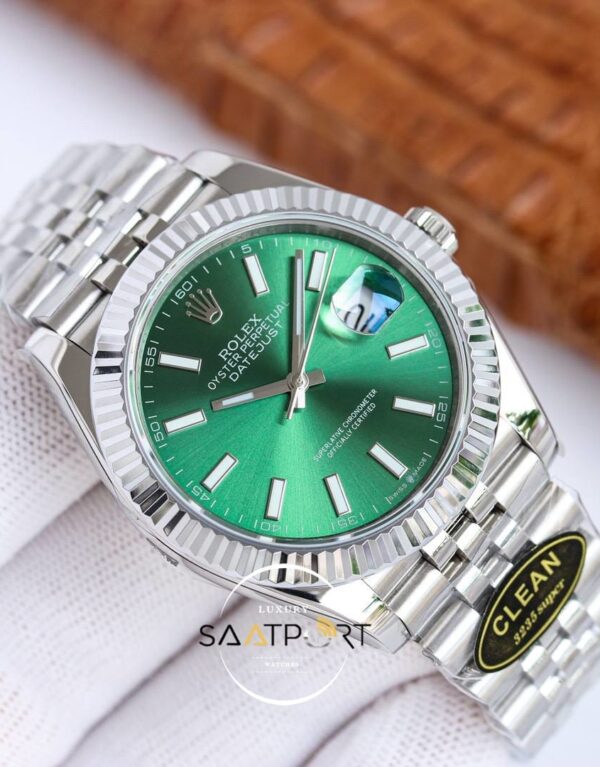 Rolex Datejust 41mm Clean Factory Yeşil Kadran 3235 Super Clone ETA