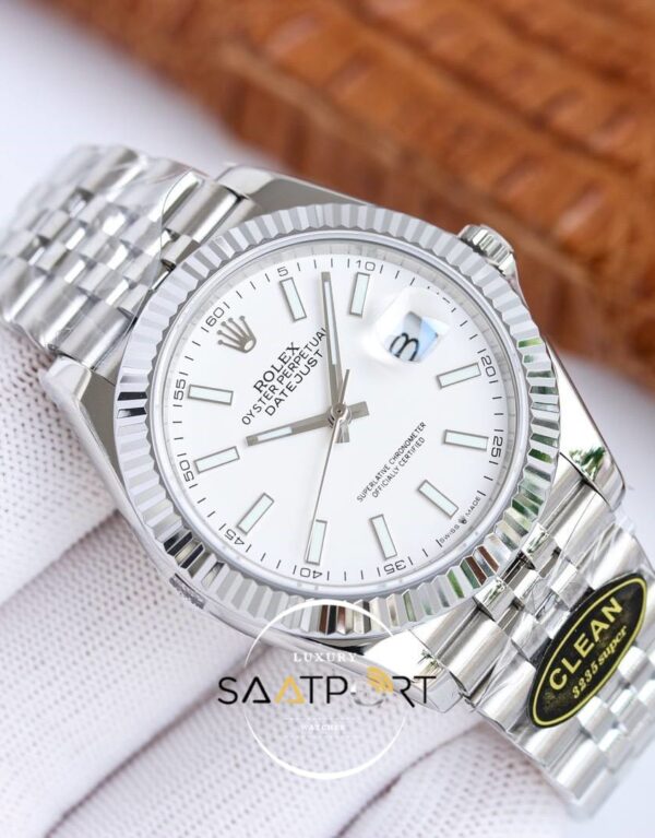 Rolex Datejust 904L Clean Factory 41mm Beyaz Kadran 3235 Super Clone ETA