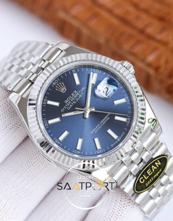 Rolex Datejust 904L Clean Factory 41mm Mavi Kadran 3235 Super Clone ETA