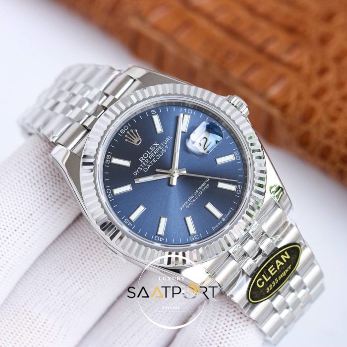 Rolex Datejust 904L Clean Factory 41mm Mavi Kadran 3235 Super Clone ETA