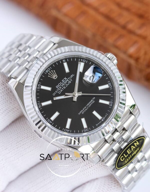 Rolex Datejust 904L Clean Factory 41mm Siyah Kadran 3235 Super Clone ETA