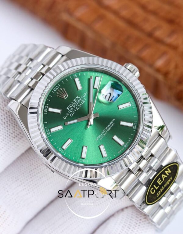 Rolex Datejust 904L Clean Factory 41mm Yeşil Kadran 3235 Super Clone ETA