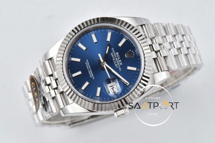 Rolex Datejust Clean Factory 41mm Mavi Kadran 904L Jubile 3235 Super Clone ETA