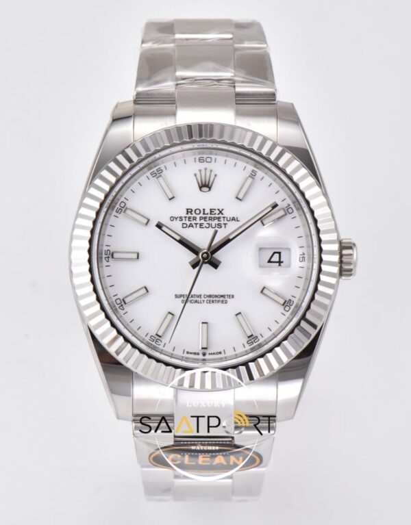 Rolex Datejust Clean Factory Oyster Kordon Beyaz Kadran 3235 Super Clone ETA