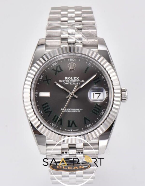 Rolex Datejust Clean Factory Roman Rakamlı Gri Kadran 3235 Super Clone ETA