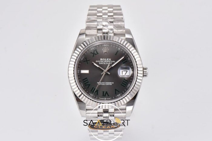 Rolex Datejust Clean Factory Roman Rakamlı Gri Kadran 3235 Super Clone ETA