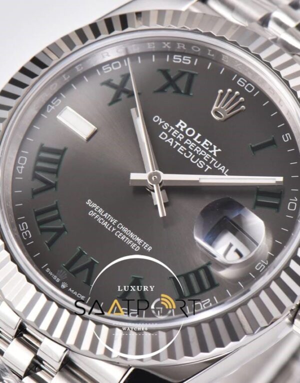 Rolex Datejust Clean Factory Roman Rakamlı Gri Kadran 3235 Super Clone ETA